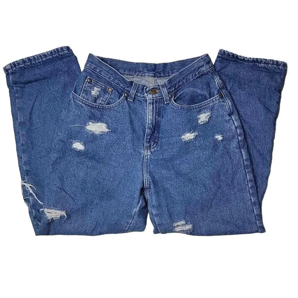 L.L. Bean Distressed Relaxed Fit Denim Jeans